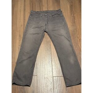Levis 514 Straight Fit Pants Mens 34x30 Charcoal Gray Cotton Blend Trousers